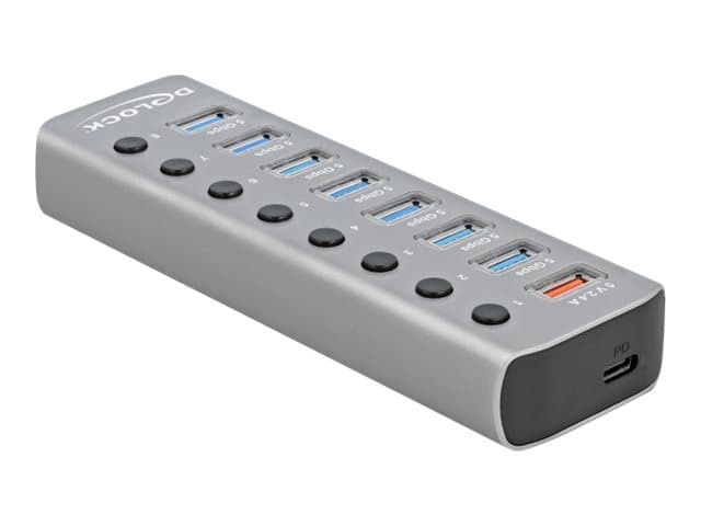DeLOCK 63264, USB 3.2 Gen 1 (3.1 Gen 1) Type-B, USB 3.2 Gen 1 (3.1 Gen 1) Type-A, Harmaa, 0,8 m, 46 mm, 144 mm