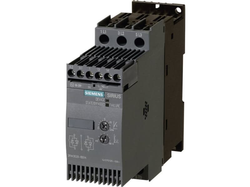 Siemens 3RW3027-1BB14 3RW30271BB14 Pehmokäynnistysyksikkö Moottorin nimellisvirta 400 V:lla 15 kW Moottorin nimellisvirta 230 V:lla 7,5 kW 400 V/AC Nimellisvirta 32 A