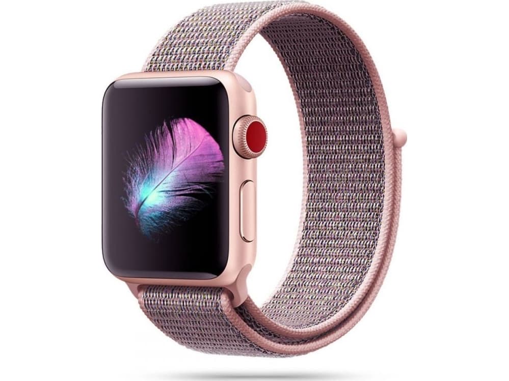 Tech-Protect nylonarmband för Apple Watch 4/5/6/7/8/9/SE (38/40/41 mm) - Rosa