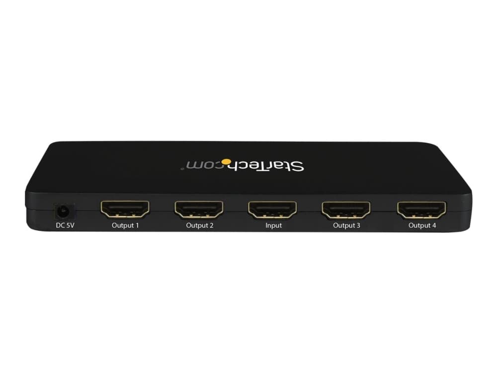 StarTech.com 4K HDMI-jakaja - 4k 30Hz - 4 porttia - Alumiini - taaksepäin yhteensopiva - HDMI-moniportti - HDMI-keskitin (ST124HD4K) - Video-/audiokytkin - 4 x HDMI - työpöytä - varten P/N: ST121HDBT20L, ST121HDBT20S, ST121HDBTE, SVA5H2NEUA