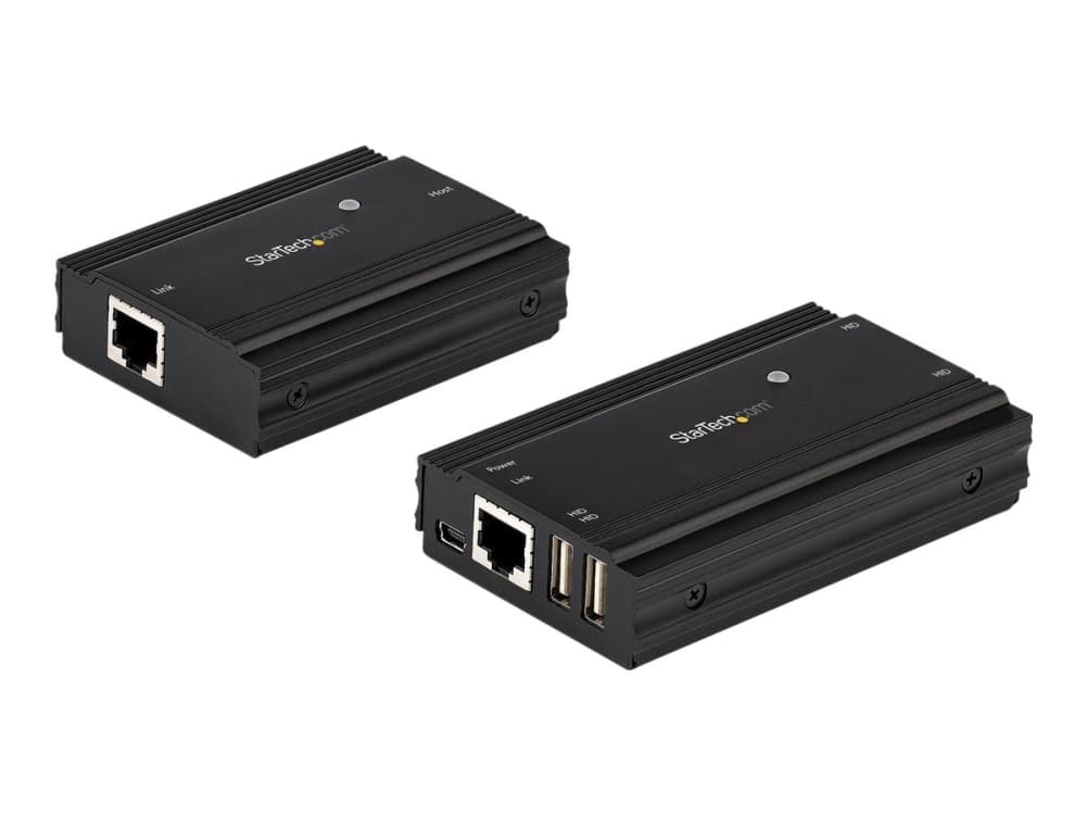 StarTech.com 4 Port USB 2.0 Extender Hub yhden CAT5e/CAT6 Ethernet-kaapelin (RJ45) yli, 330ft (100m), USB Extender Adapter, Ulkoinen virtalähde, 480 Mbps, Metallinen USB Extender Kit - Power/Link LEDit (USB2004EXT100) - USB-forlængerkabel - USB 2.0 - over CAT 5e/6 - op til 100 m