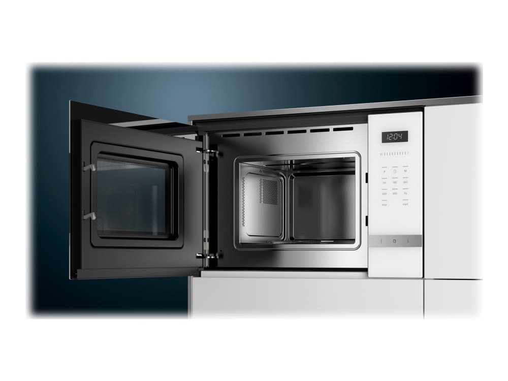 Siemens BF525LMW0, Kiinteä, Solo-mikroaaltouuni, 20 L, 800 W, Sisäänrakennettu näyttö, LED