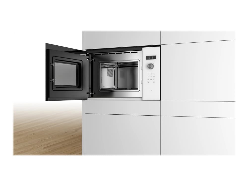Bosch Serie 6 BFL524MW0, Kiinteä, Solo-mikroaaltouuni, 20 L, 800 W, Sisäänrakennettu näyttö, LED