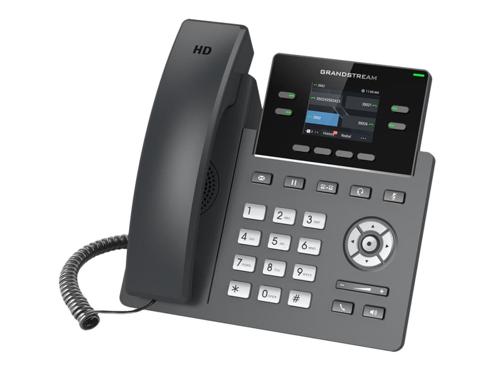 Grandstream Networks GRP2612P, IP Phone, Musta, Johdollinen puhelin, Kanavansisäinen, Out-of band, SIP-tiedot, Valvoja, Käyttäjä, 2 linjat