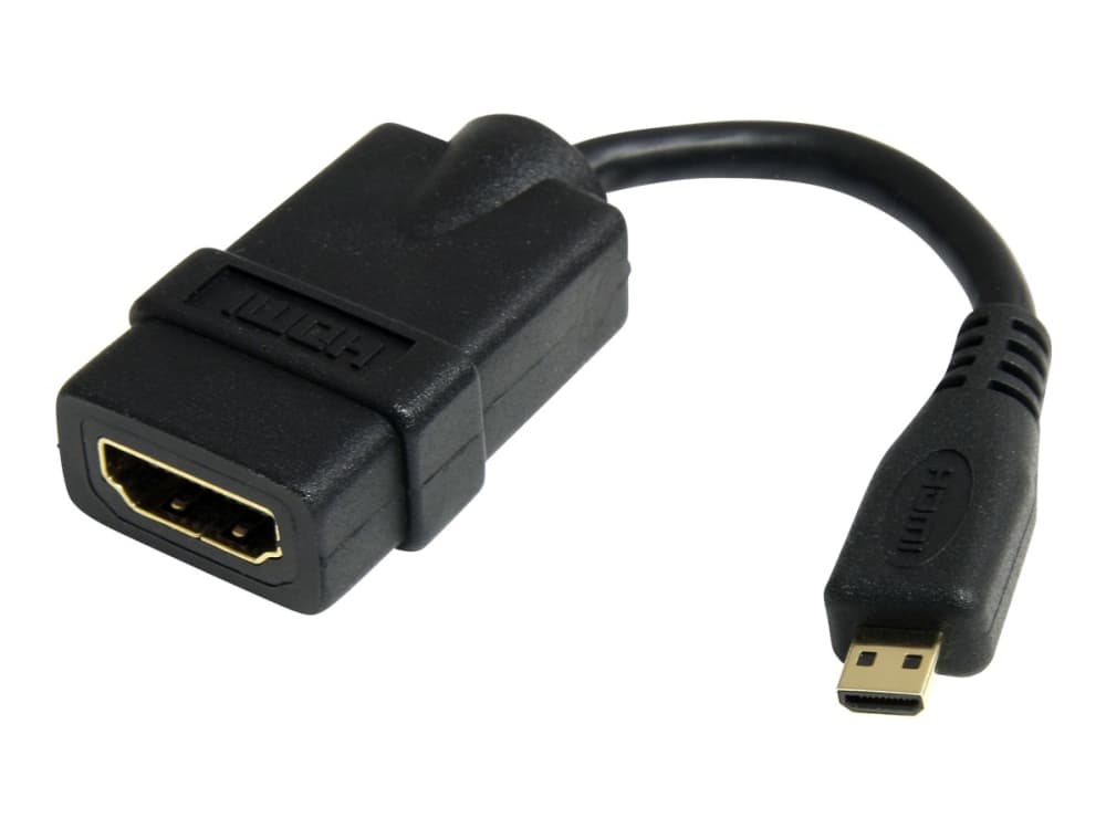 StarTech.com HDADFM5IN, 0,127 m, HDMI-tyyppi A (vakio), HDMI-tyyppi D (mikro), 3D, Äänen paluukanava (ARC), Musta