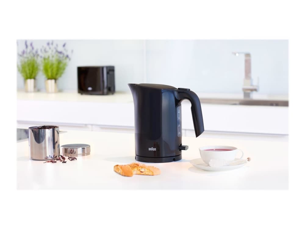 Braun PurEase WK 3000 BK, 1 L, 2200 W, Musta, Veden tason ilmaisin, Suodatus