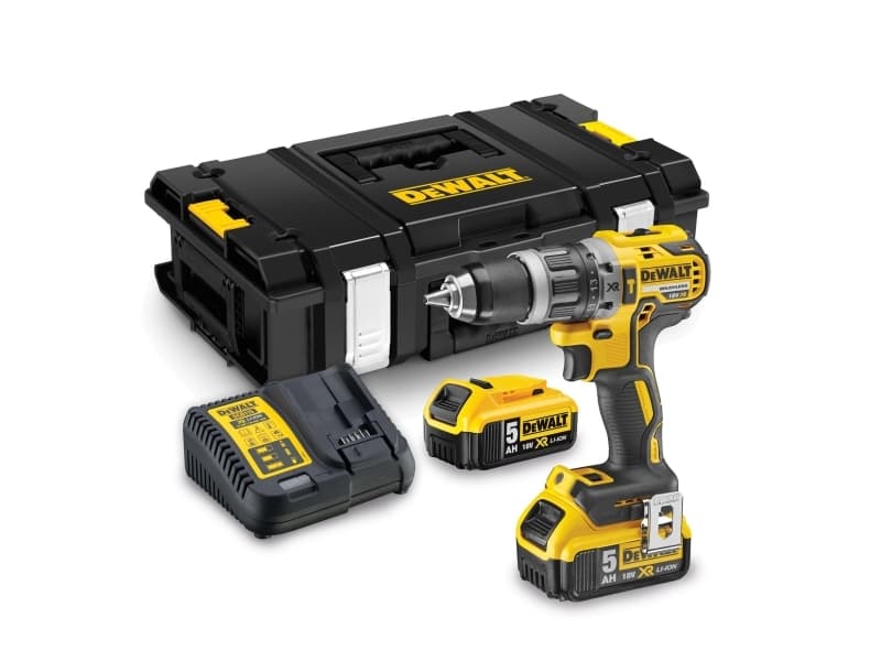 DeWALT XR DCD796P2-QW - Vasaraporakone/porakone - akkuporakone - 2-nopeuksinen - avaimeton porakori 13 mm - 70 N-m - 2 akkua - 18 V