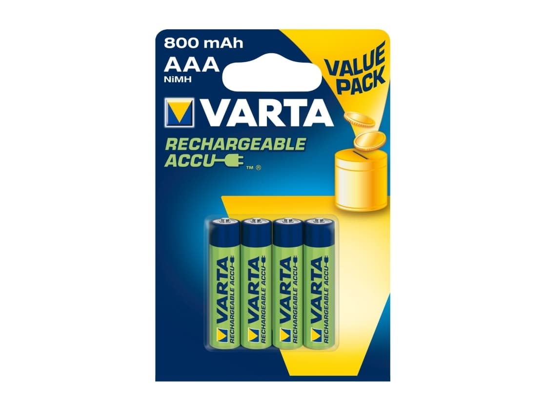 Recharge Charge Accu Value AAA 800mAh 4 Pack