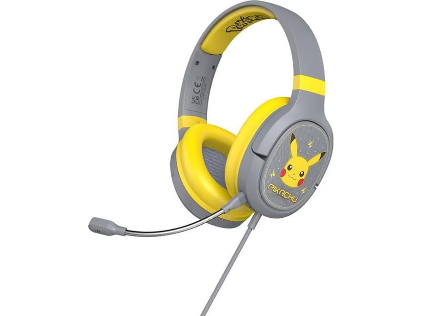 OTL Technologies Pokémon PK0862, Langallinen, Pelaaminen, 230 g, Kuulokkeet, Harmaa, Keltainen