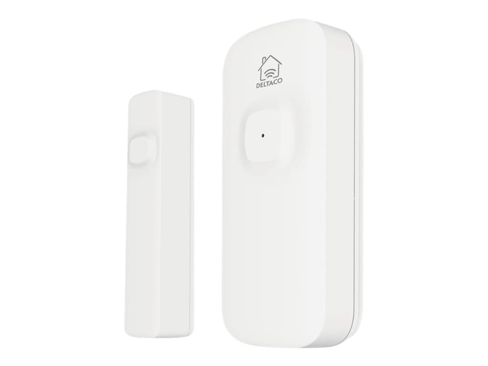 Deltaco SMART HOME magneettitunnistin oveen ja ikkunaan, Wi-Fi, valk., Valkoinen, Android, iOS, Langaton, Wi-Fi, 70 g, 120 mm