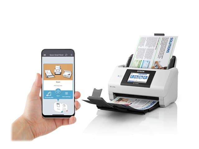 Epson WorkForce DS-790WN - Asiakirjaskanneri - Duplex - A4/Legal - 600 dpi x 600 dpi - jopa 45 sivua/min (mono) / jopa 45 sivua/min (väri) - ADF (100 arkkia) - jopa 7000 skannausta päivässä - USB 3.0, Gigabit LAN, Wi-Fi(n), USB 2.0 (isäntä)