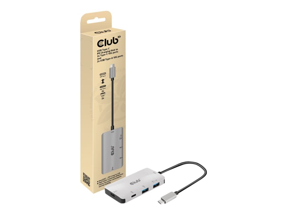 CLUB3D CSV-1543, USB 3.2 Gen 2 (3.1 Gen 2) Type-C, 100 W, Musta, Hopea, USB 3.2 Gen 2 (3.1 Gen 2) Type-A, USB 3.2 Gen 2 (3.1 Gen 2) Type-C, ROHS, FCC, CE EMI, USB