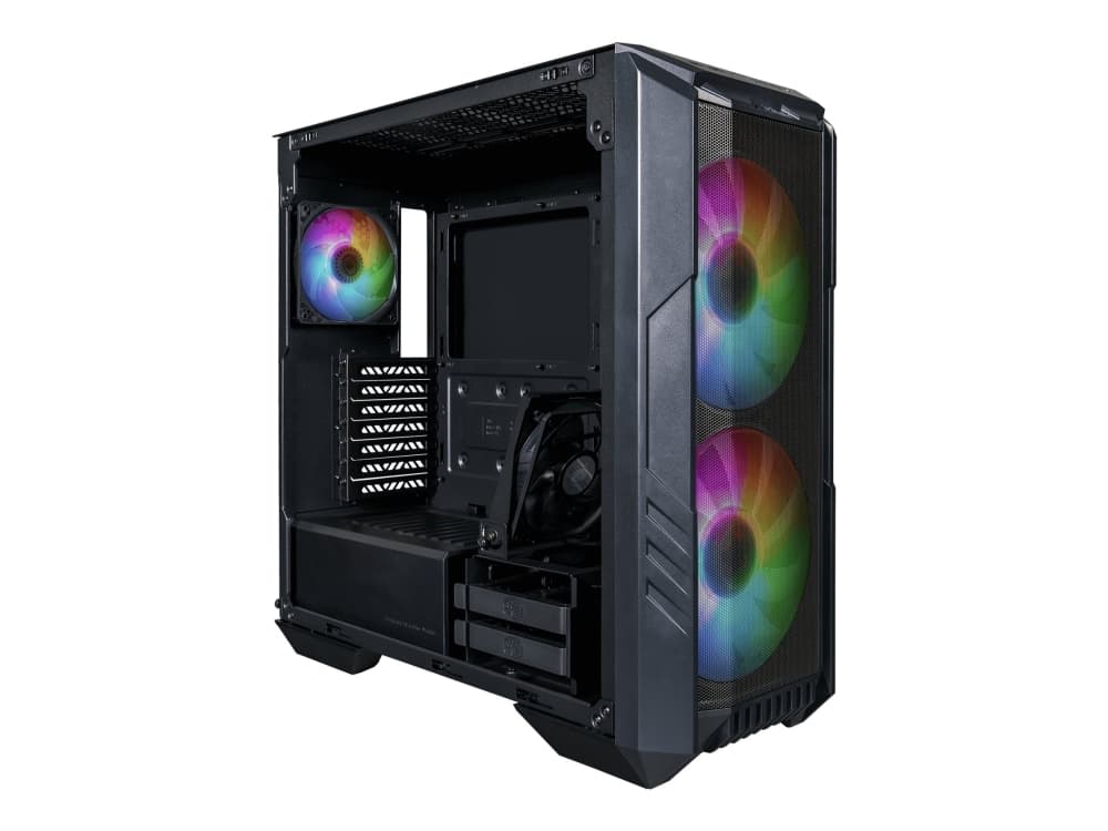 Cooler Master HAF 500, Midi Tower, PC, Musta, ATX, EATX, ITX, mikro ATX, SSI CEB, Verkko, Muovi, Terästä, Karkaistu lasi, Multi