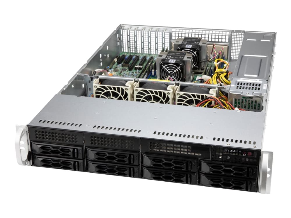 Supermicro CSE-LA25TQC-R609LP, Teline, Palvelin, Musta, ATX, EATX, 2U, HDD, Verkko, Teho, Virtakatkos, Järjestelmä