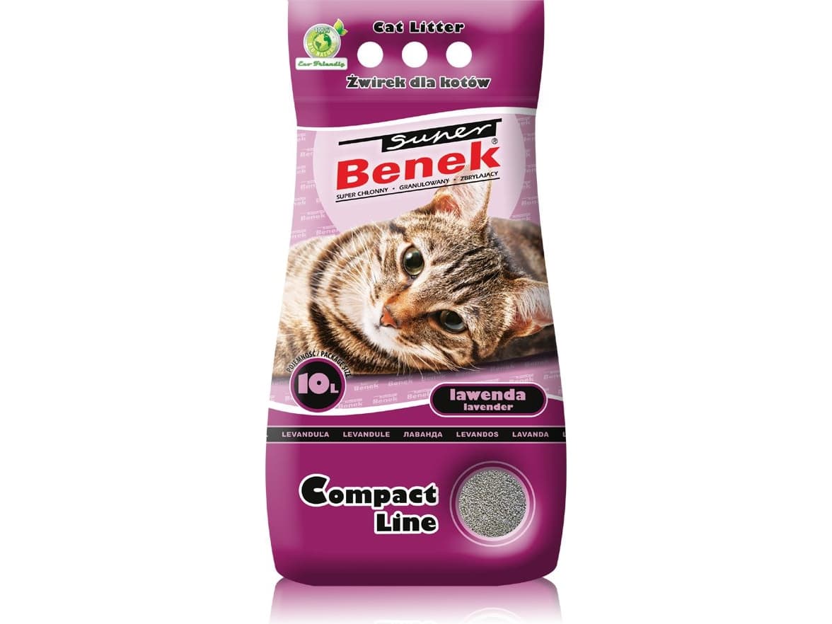 Certech Super Benek Compact Lavender - klumpende kattegrus 10l