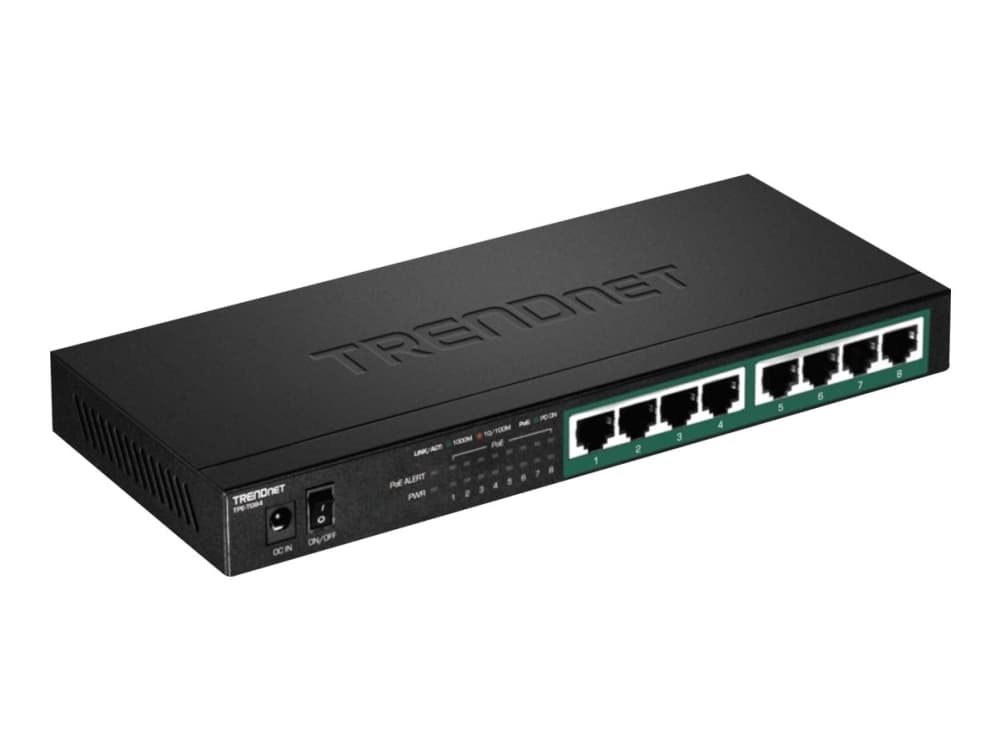 Trendnet TPE-TG84, Hallitsematon, Gigabit Ethernet (10/100/1000), Täysin kaksipuolinen, Power over Ethernet -tuki, Seinäkiinnitteinen