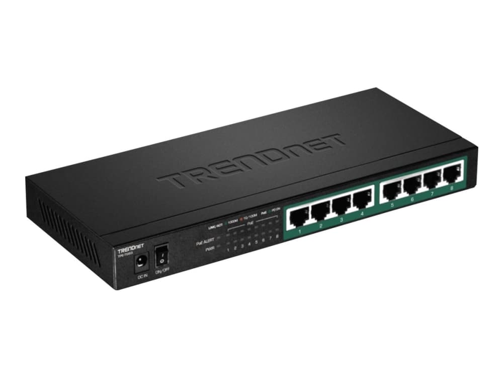 Trendnet TPE-TG83, Hallitsematon, Gigabit Ethernet (10/100/1000), Täysin kaksipuolinen, Power over Ethernet -tuki, Seinäkiinnitteinen