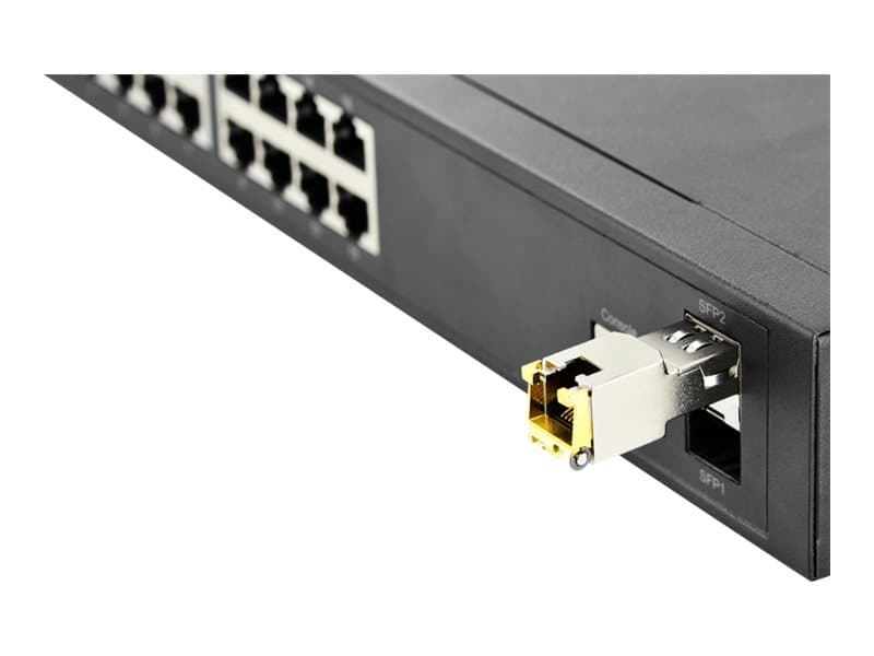 DIGITUS - SFP (mini-GBIC) transceiver modul - GigE - 100Base-TX, 1000Base-T, 10GBase-T - SFP (mini-GBIC) / RJ-45 - op til 100 m