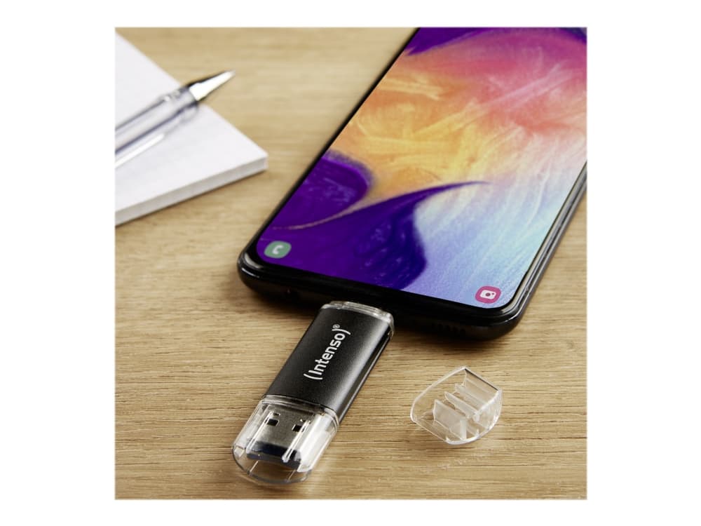 Intenso USB Flash 3.2 64GB Twist Line, 64 GB, USB Type-A / USB Type-C, 3.2 Gen 1 (3.1 Gen 1), Musta