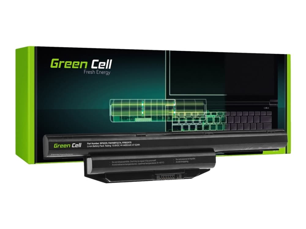 Green Cell - Akut tietokoneen akku - Litium-polymeeri - 4400 mAh - lajitelma - Fujitsu LIFEBOOK A514, A544, A555, AH544/G32, E547, E554, E734, E744, E746, E754, S904