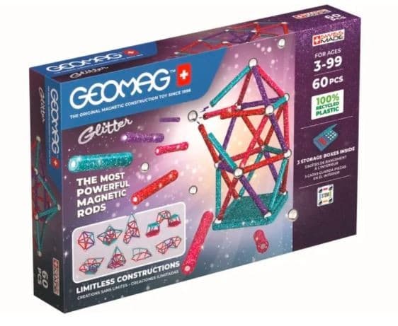 Geomag Glitter Recycled, Neodyymimagneettilelu, 3 vuosi/vuosia, Monivärinen