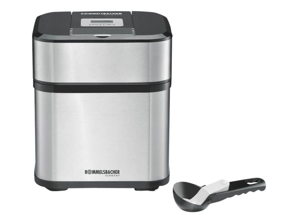 Rommelsbacher IM 12, Perinteinen jäätelökone, 1,5 L, 40 min, 1 kulhoa, LCD, Muovi, Ruostumaton teräs