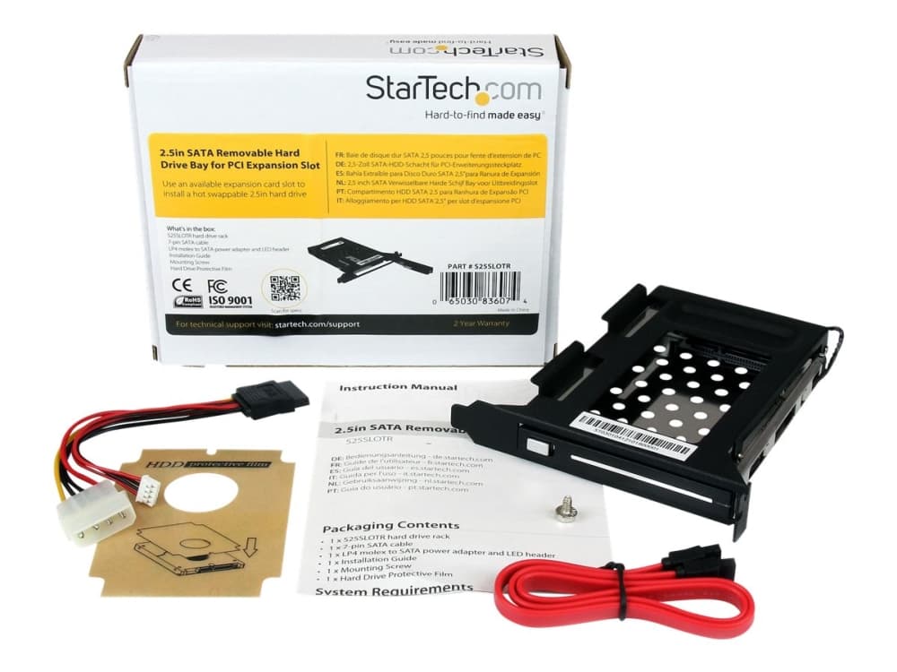 StarTech.com 2.5in SATA Removable Hard Drive Bay for PC Expansion Slot - Storage bay adapter - musta - S25SLOTR - Ramme - lajittelu