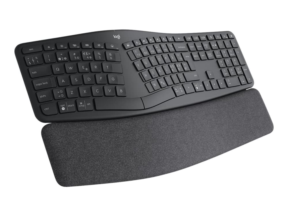 Logitech K860 for Business, Täysikokoinen (100 %), Bluetooth, Puolimekaaninen näppäinkytkin, Grafiitti