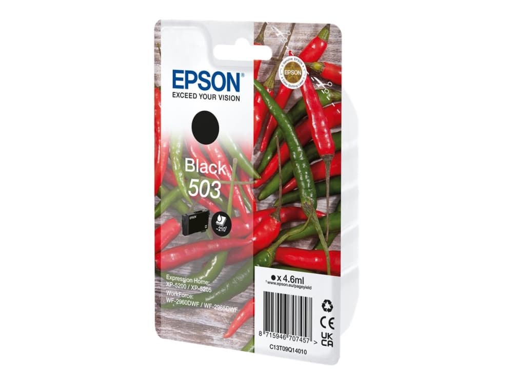 Epson 503, Perusvärintuotto, 4,6 ml, 210 sivua, 1 kpl, Kertapakkaus