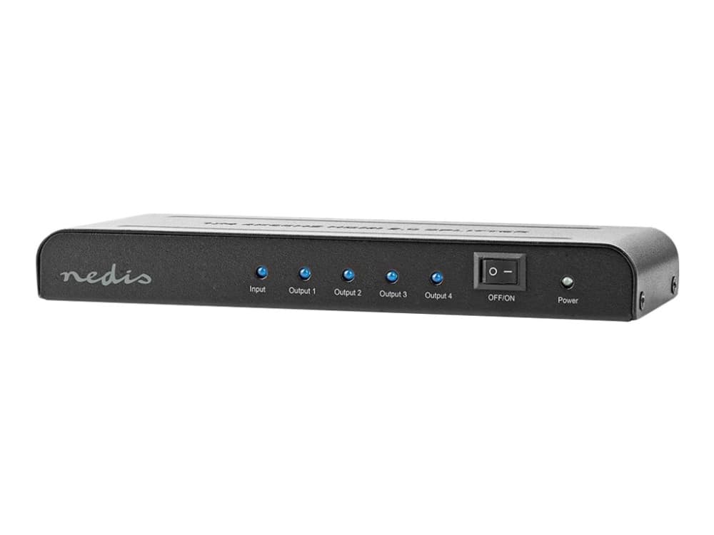 Nedis VSPL3474AT - Video-/audiosplitteri - 4 x HDMI - pöytätietokoneet
