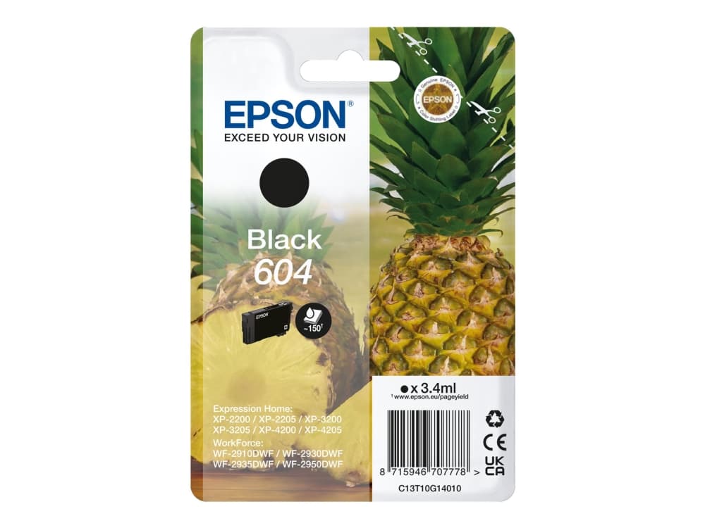Epson 604, 3,4 ml, 1 kpl, Kertapakkaus