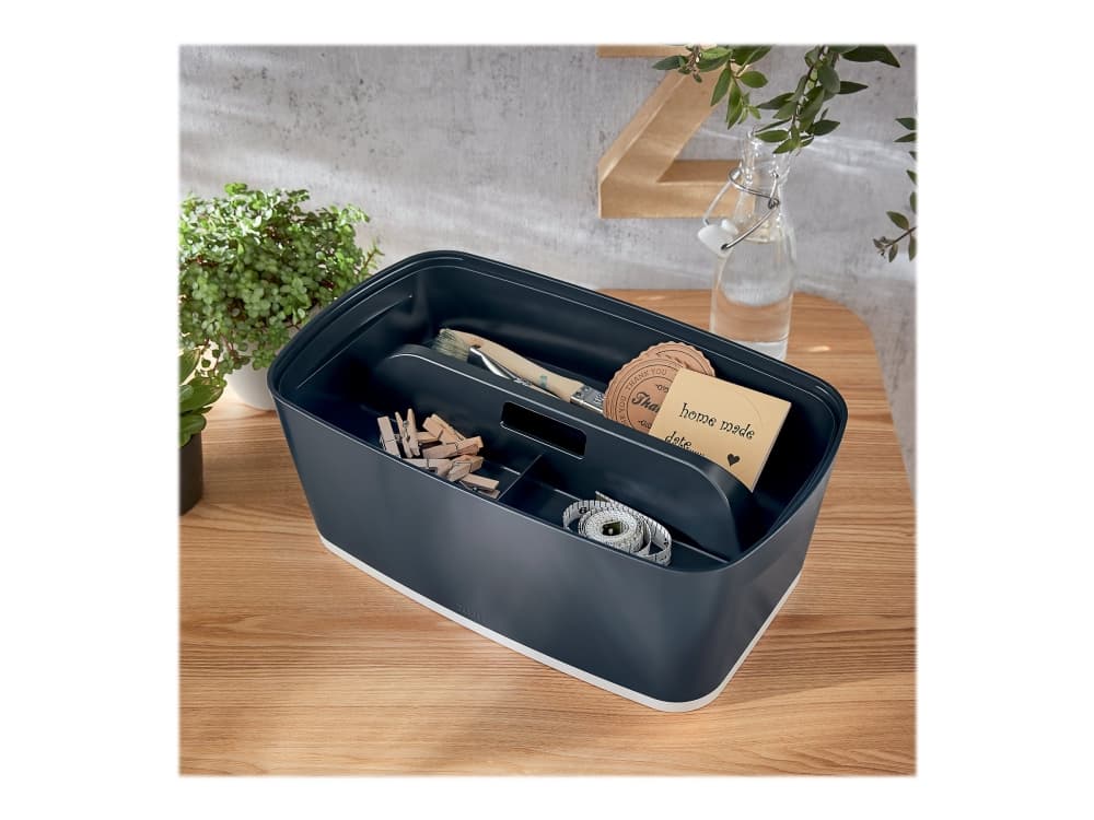 Leitz Cosy säilytyslokerikko kahvalla MyBox S, Harmaa, Muovi, 307 mm, 181 mm, 56 mm, 300 g
