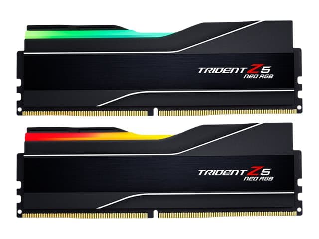 G.Skill Trident Z5 Neo RGB - DDR5 - sarja - 32 Gt: 2 x 16 Gt - DIMM 288-PIN - 6000 MHz / PC5-48000 - CL30 - 1,35 V - puskuroimaton - ei-ECC - mattamusta - puskuroimaton - matta musta