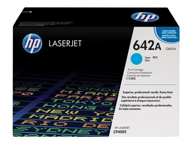 HP 642A - syaani - alkuperäinen - LaserJet - tonerpatron (CB401A) - Color LaserJet CP4005dn, CP4005n -laitteisiin
