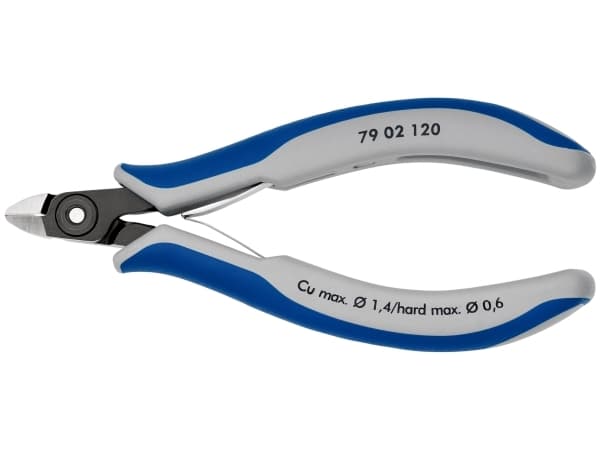 Knipex 79 02 120, Pihdit viistolla leikkauspinnalla, 6,5 mm, Kromivanadiini-teräs, Terästä, Muovi, Sininen, Harmaa, 120 mm