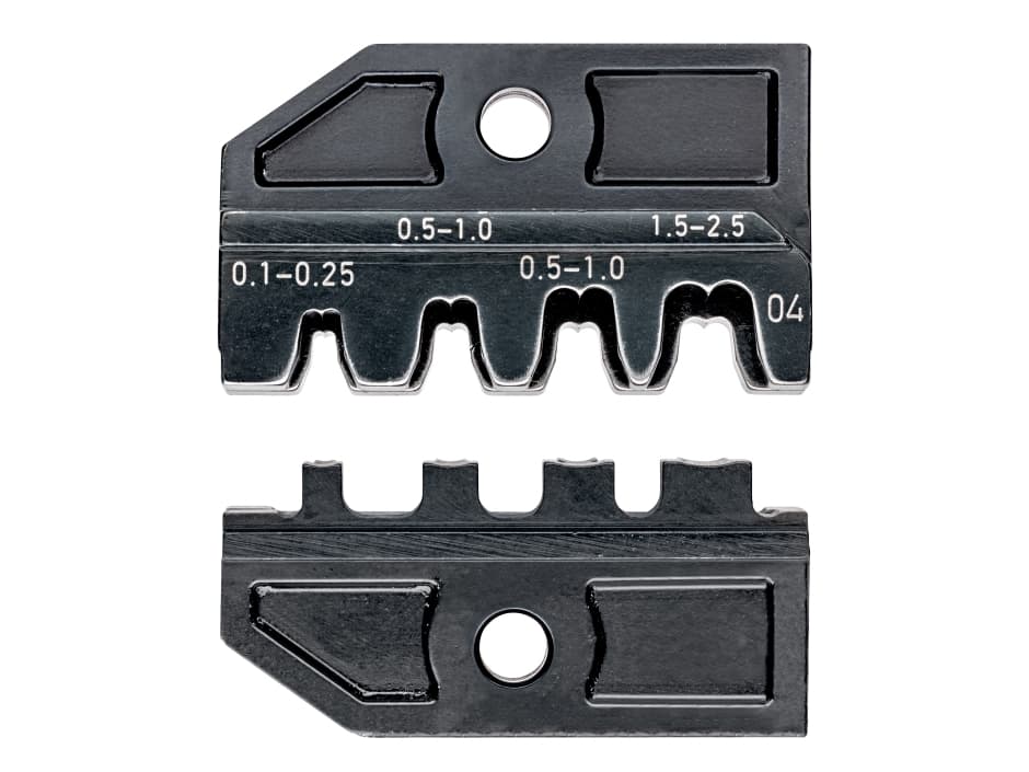 Knipex 97 49 04 97 49 04 97 49 04 97 49 04 Puristusinsertti Eristämättömät, avoimet liittimet Liittimen leveys 2,8 /4,8 mm 0,1 - 2,5 mm² Sopii tuotemerkille Knipex 97 43 200, 97 43 E, 97 43 E, 97 43 E, 97 43 E
