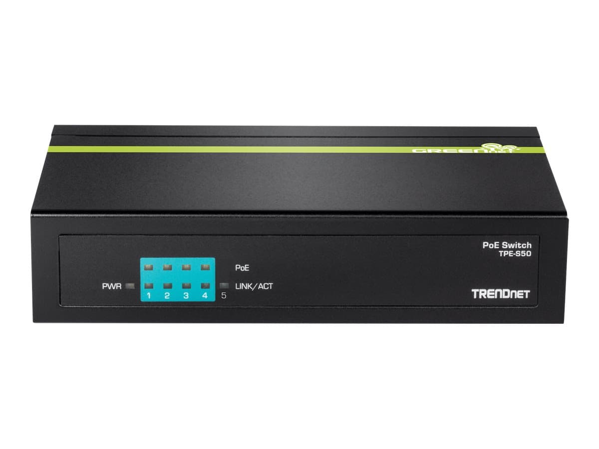 Trendnet TPE-S50, Hallitsematon, L2, Fast Ethernet (10/100), Täysin kaksipuolinen, Power over Ethernet -tuki
