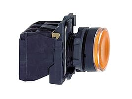 Schneider Electric XB5, Keltainen, 24 V, 50 - 60 Hz, 10 A, 30 mm, 57 mm