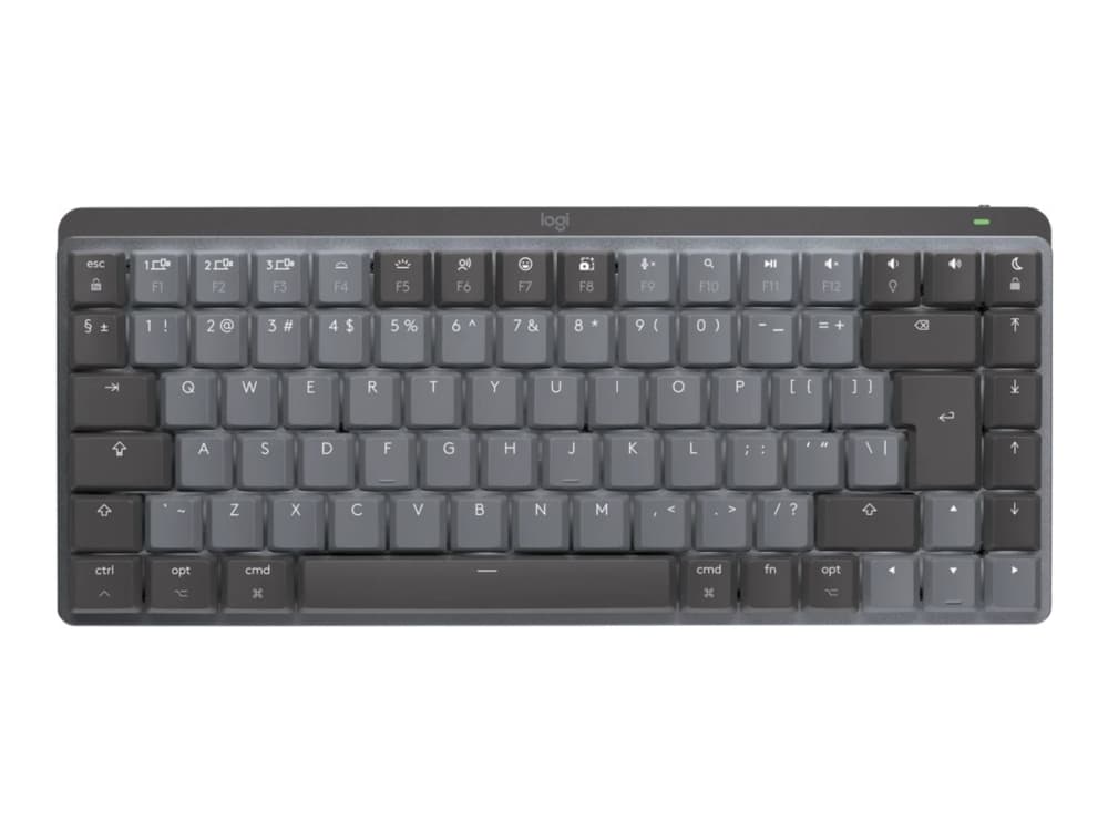Logitech Master Series MX Mechanical Mini for Mac - näppäimistö - bagbelyst - trådløs - Bluetooth LE - QWERTY - US International - tastkontakt: Tactile Quiet - avaruudenharmaa - avaruusharmaa