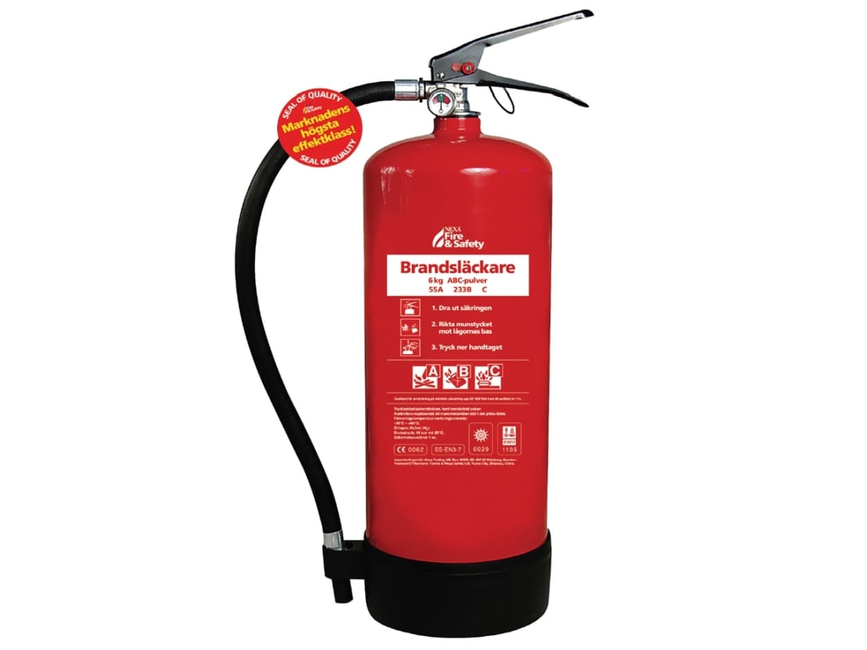 Brandsläckare Röd 6kg 55A