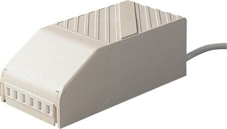 Valaistusmuuntaja HaloPower Mini johdolla, 120W, 230V/11,2V, 2 ulostuloa, LxSxK 157x76x71 mm, seinäasennukseen, IP22