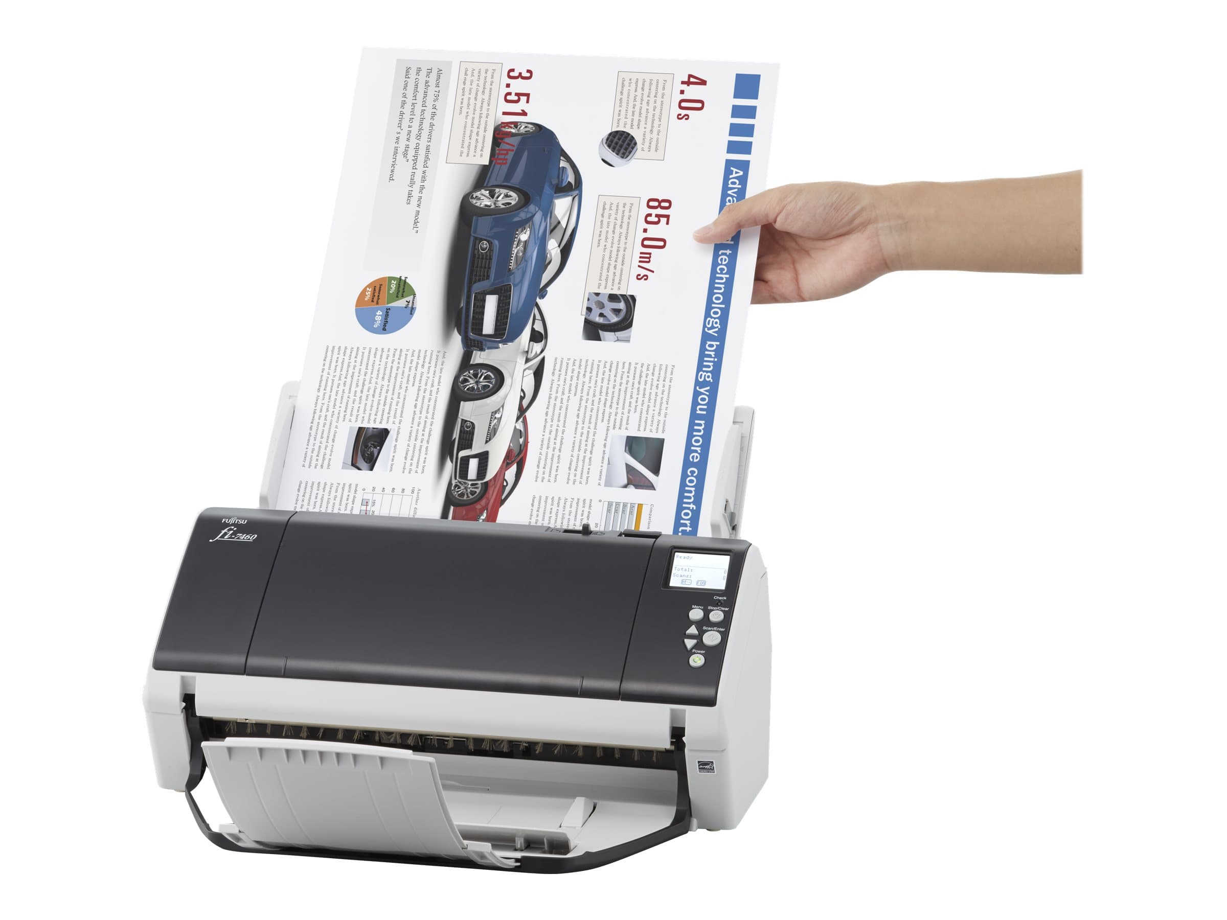 Ricoh fi-7460, 304,8 x 5588 mm, 600 x 600 DPI, 24 bittiä, 60 ppm, 60 ppm, 120 ipm