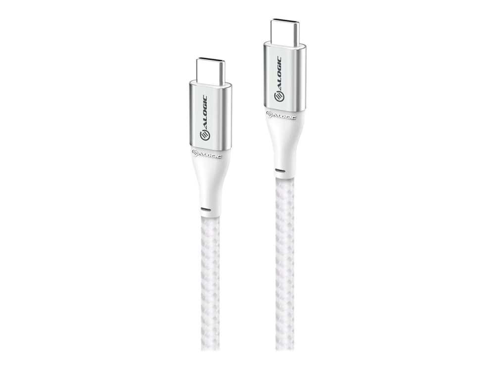 Alogic Super Ultra - USB-kaapeli - USB-C (han) til USB-C (han) - USB 2.0 - 5 A - 30 cm - sølv - sølv