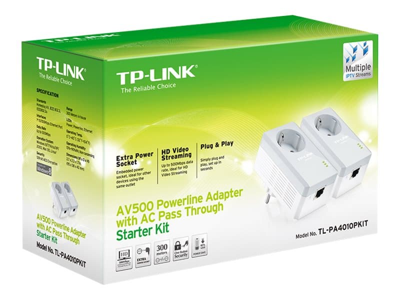 TP-Link TL-PA4010P KIT V5, 600 Mbit/s, IEEE 802.3, IEEE 802.3u, Nopea Ethernet, 10,100 Mbit/s, HomePlug AV, OFDM
