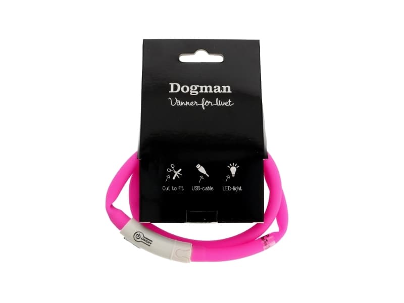 DOGMAN LED-rengas silikone rosa 20-65cm