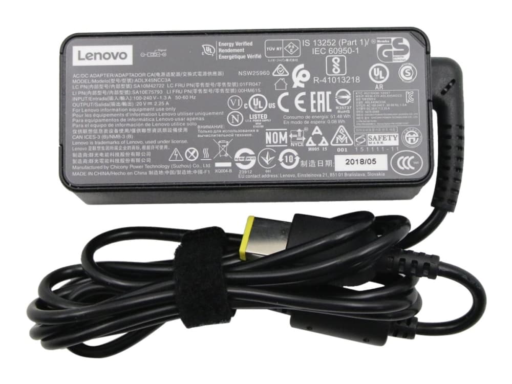 Lenovo FRU00HM615, Kannettava tietokone, Sisätila, 100-240 V, 50/60 Hz, 45 W, AC–DC