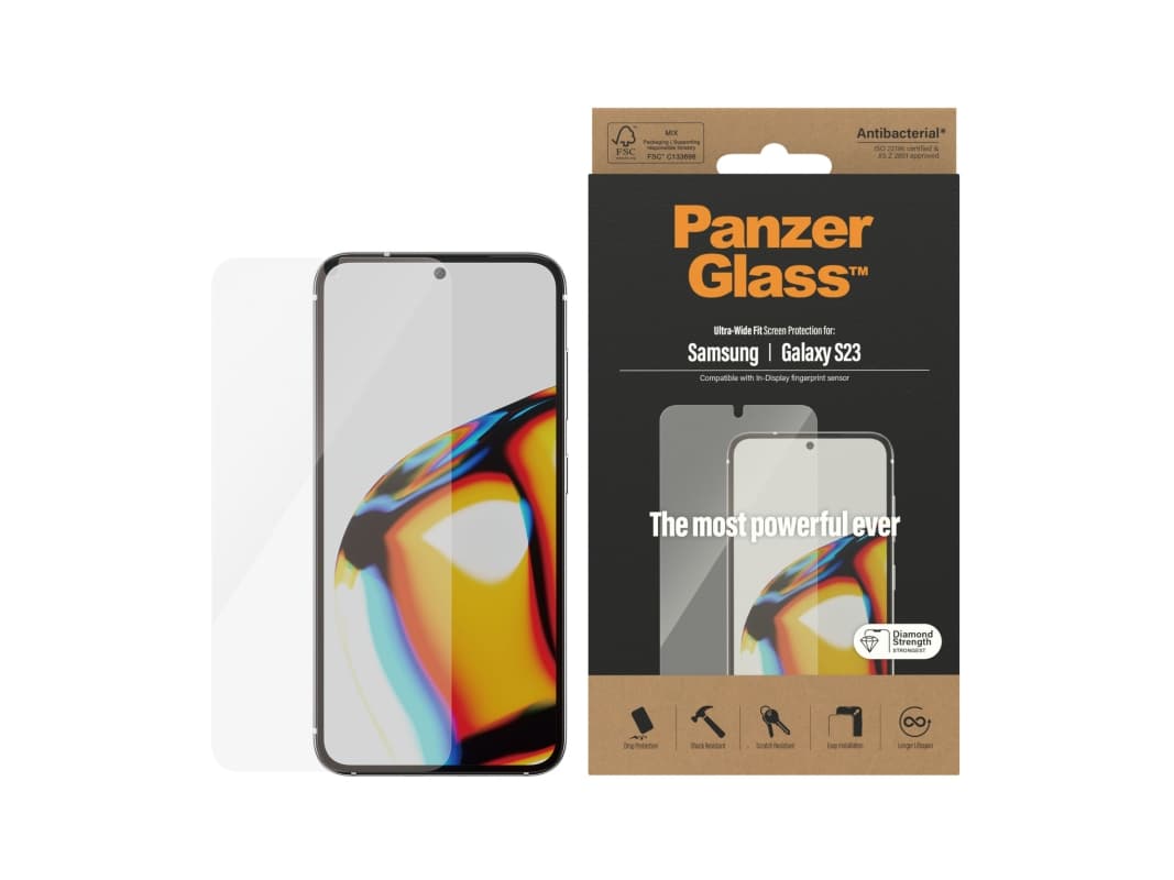 PanzerGlass™ | Matkapuhelimen näytönsuoja - Ultra-Wide Fit | Samsung Galaxy S23
