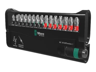 Wera 05057430001, 30 kpl, Phillips, Pozidriv, Torx, PH 1, PH 2, PH 3, PZ 1, PZ 2, PZ 3, TX10, TX15, TX20, TX25, TX30, TX40, Terästä