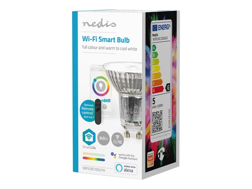 Nedis WIFILRC10GU10, 4,9 W, 40 W, GU10, 345 lm, 10000 h, Sininen, Vihreä, Punainen, Valkoinen