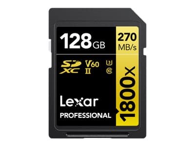 Lexar Professional 1800x SDXC 128GB Class 10 UHS-II/U3 V60 -kortti (LSD1800128G-BNNNG)